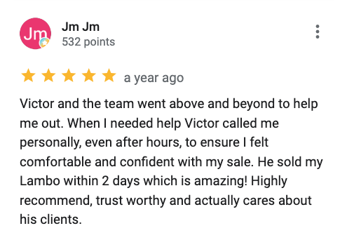 Google review of Tampa Auto Gallery